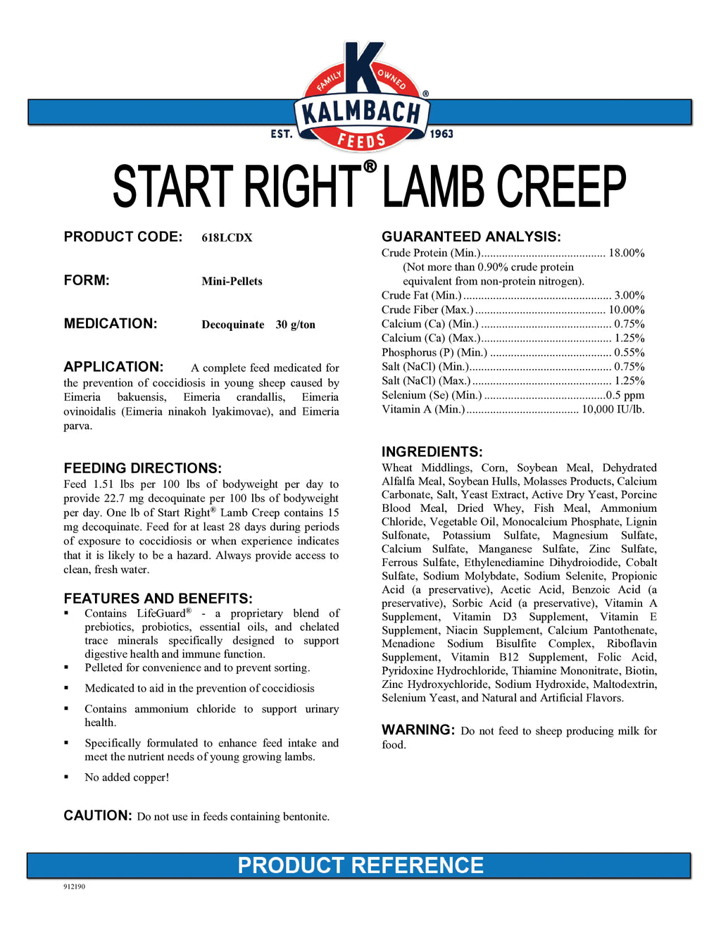 Start Right Lamb Creep