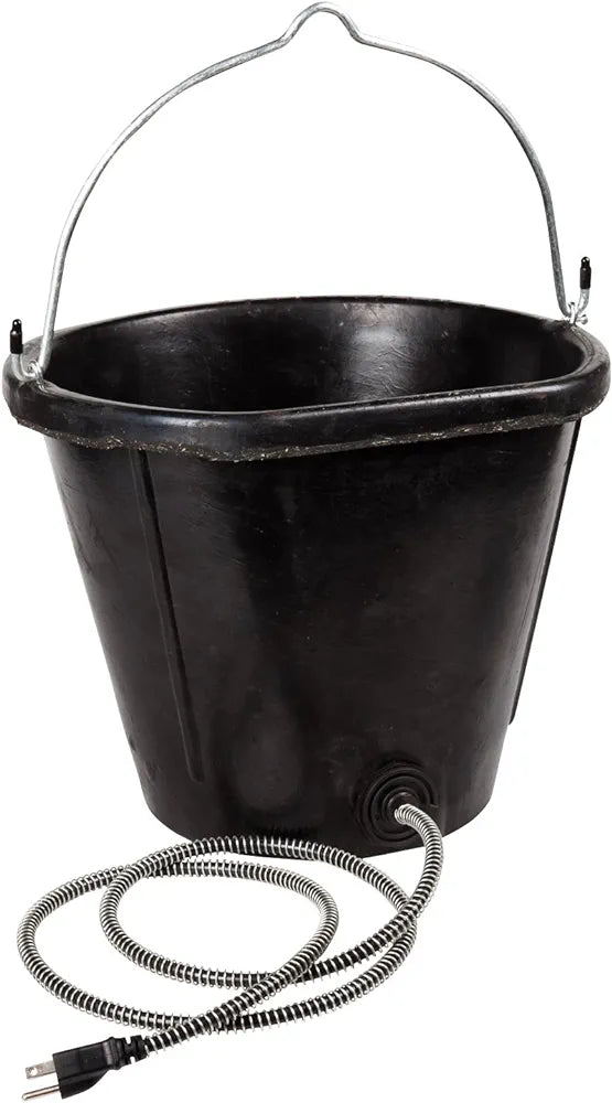 4.5 Gallon Heated Rubber Flat-back Bucket (18 qt.)