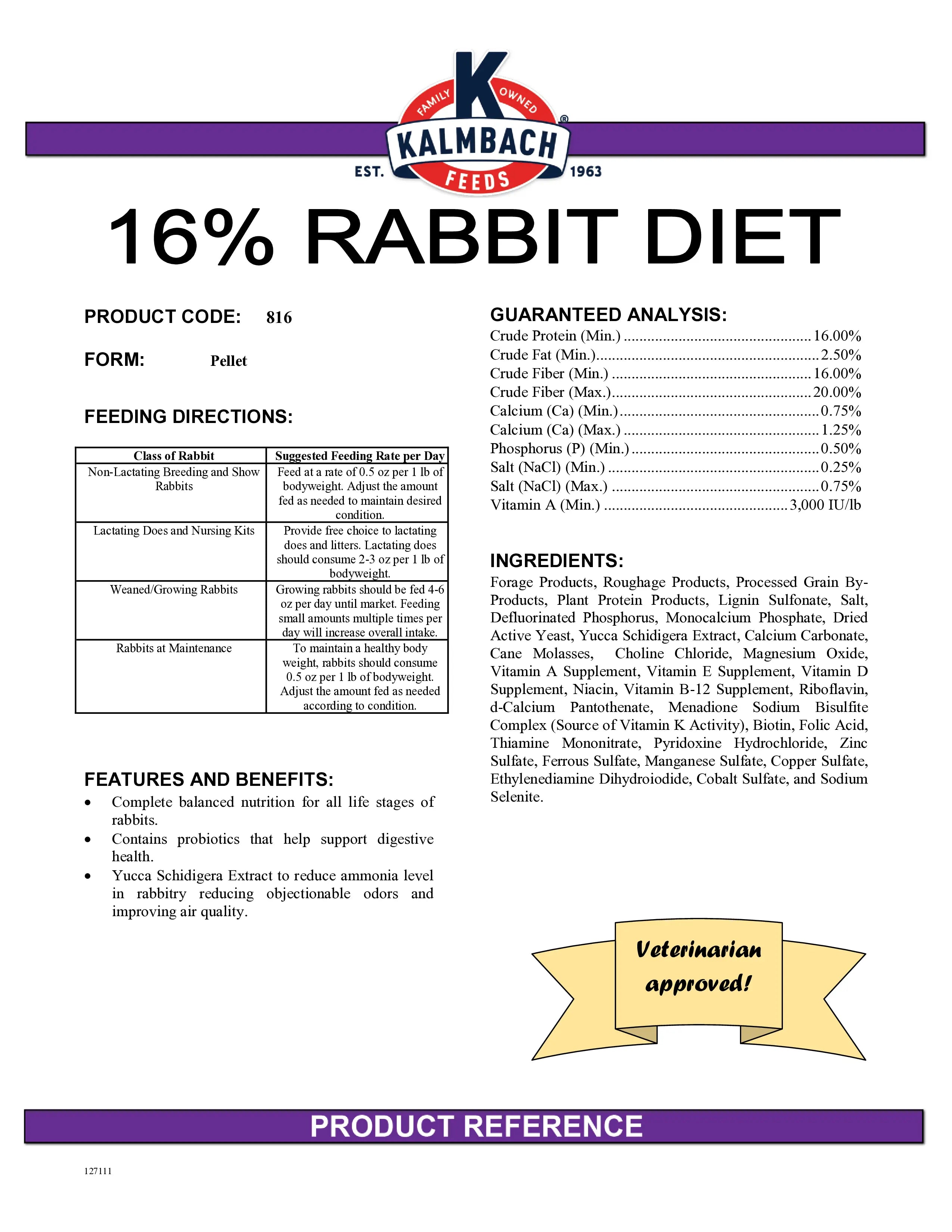 16% Rabbit Feed