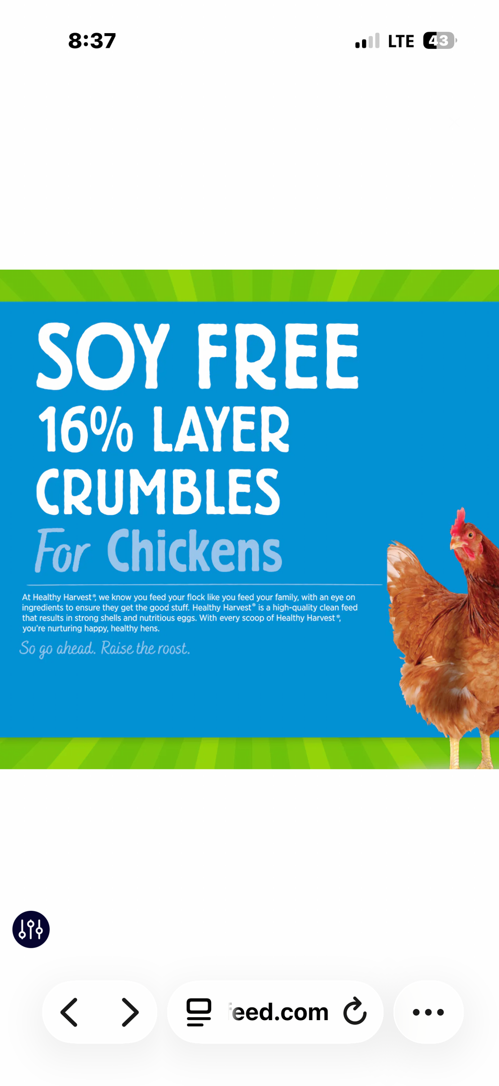 16% Soy free layer crumble