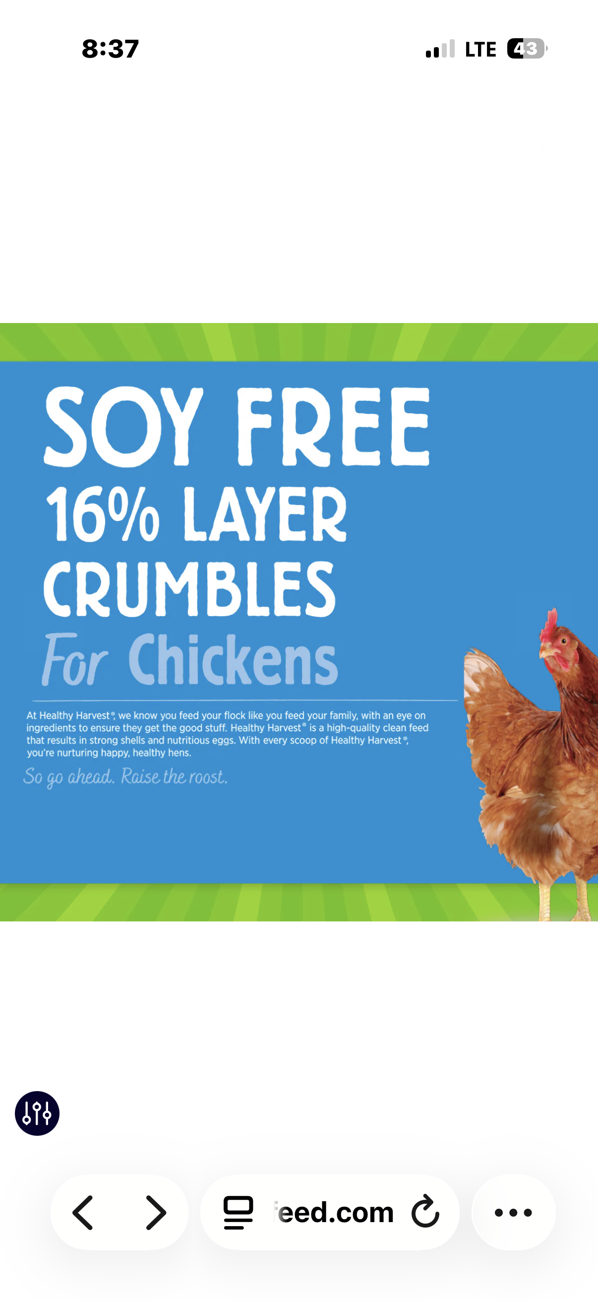 16% Soy free layer crumble