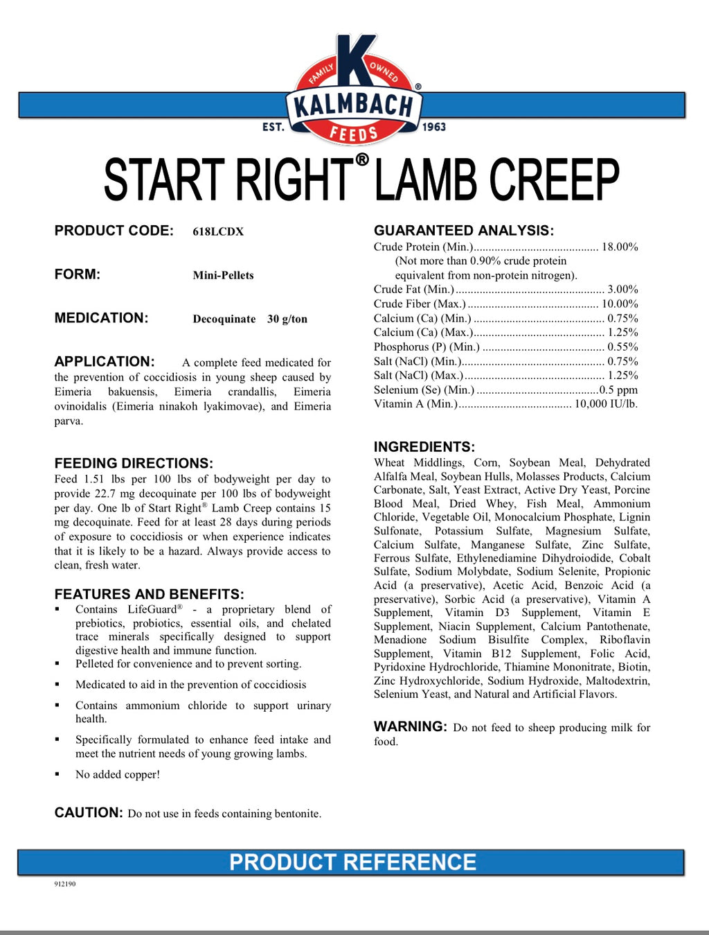 Start Right Lamb Creep