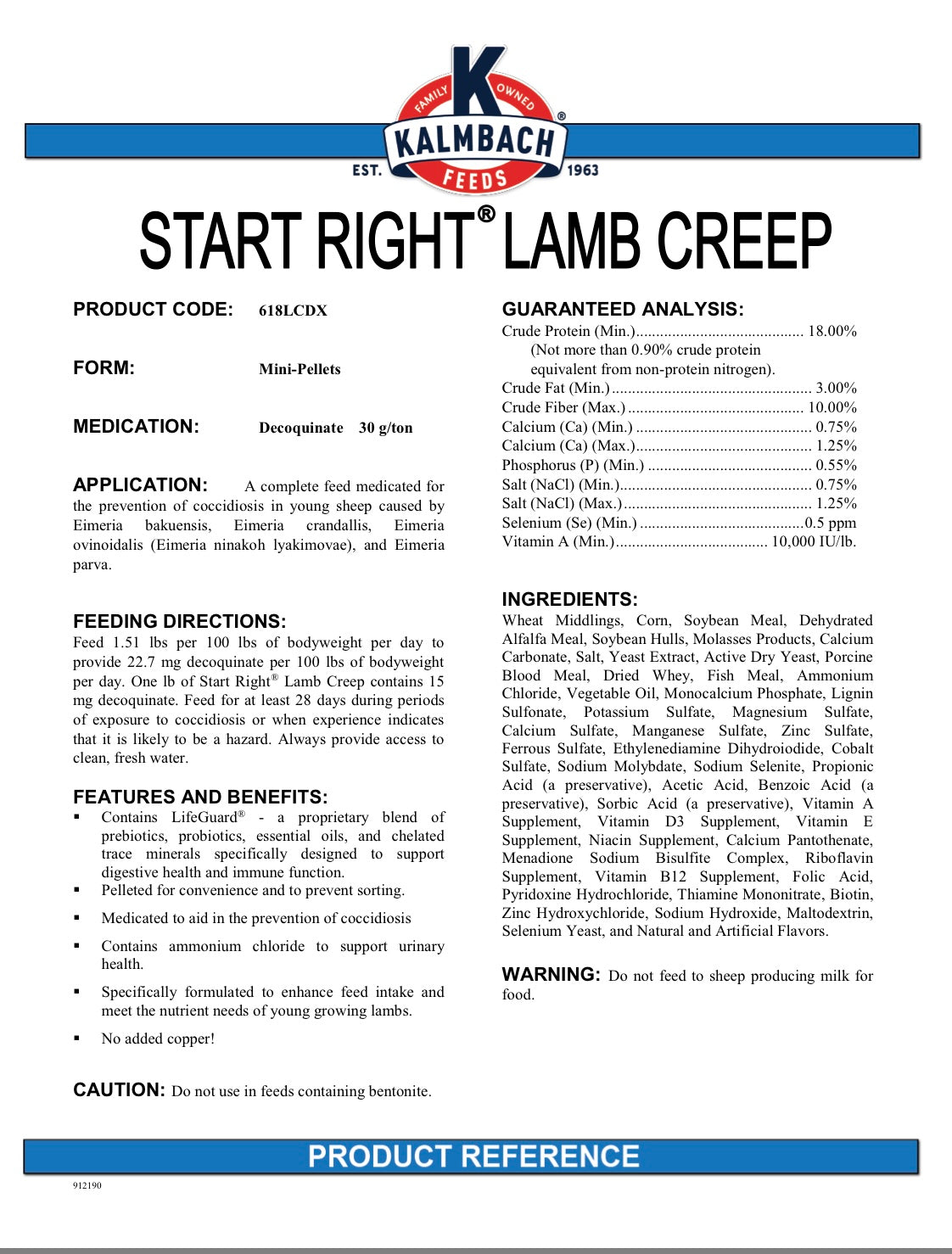 Start Right Lamb Creep
