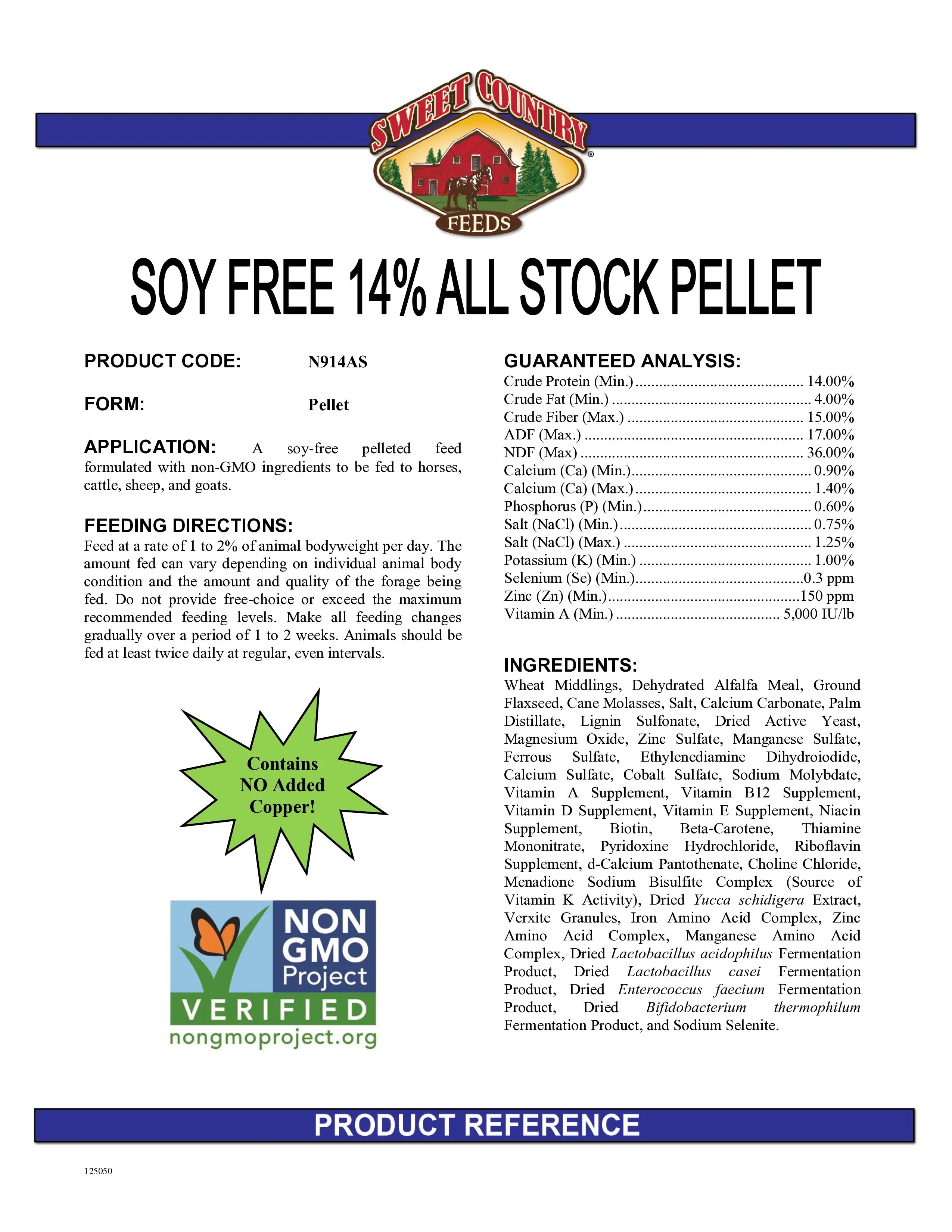 14% Soy-Free All Stock Pellet (Non-GMO)