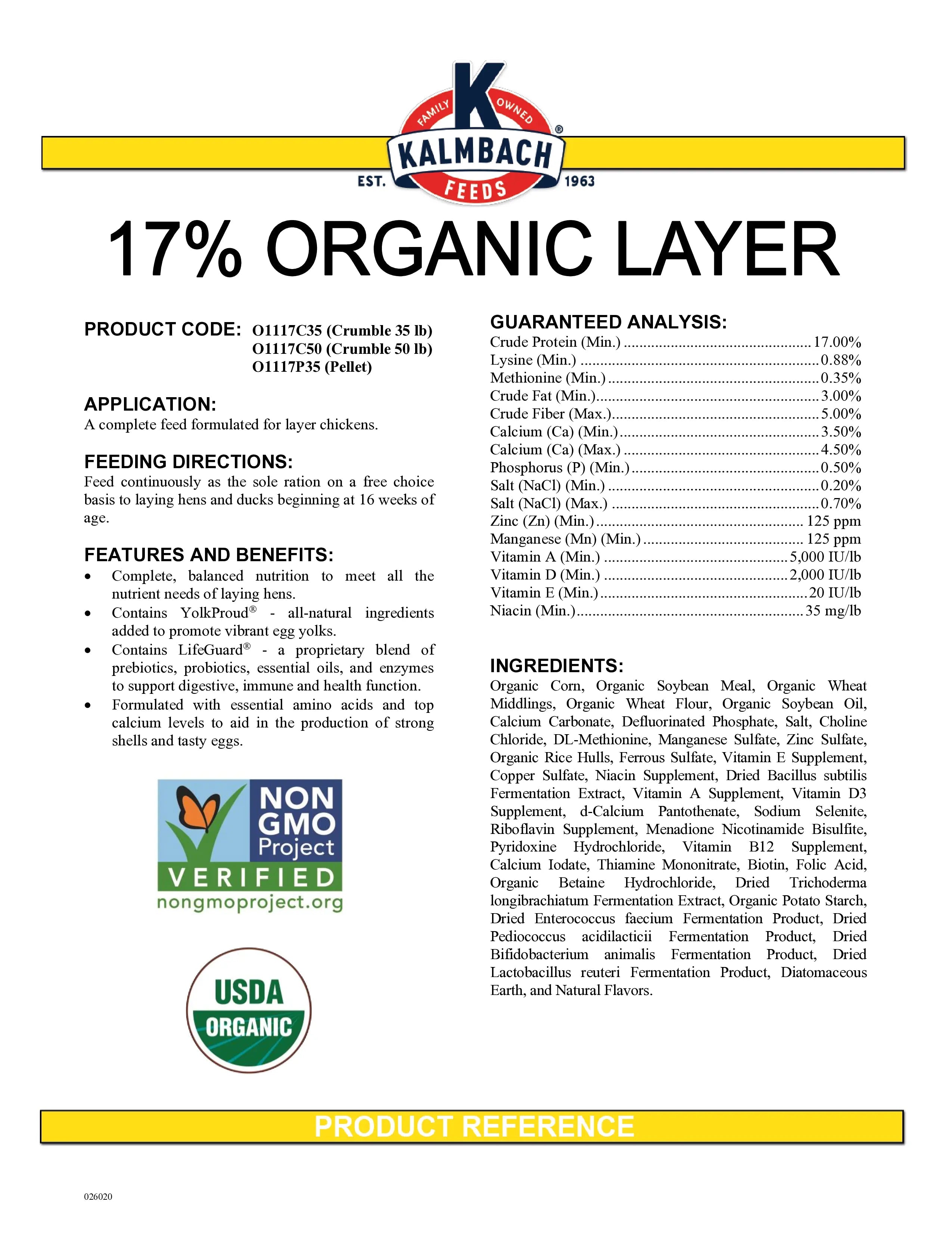 17% Organic Layer Pellets