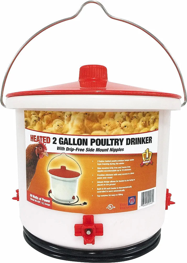 2 Gallon Heated Poultry Drinker