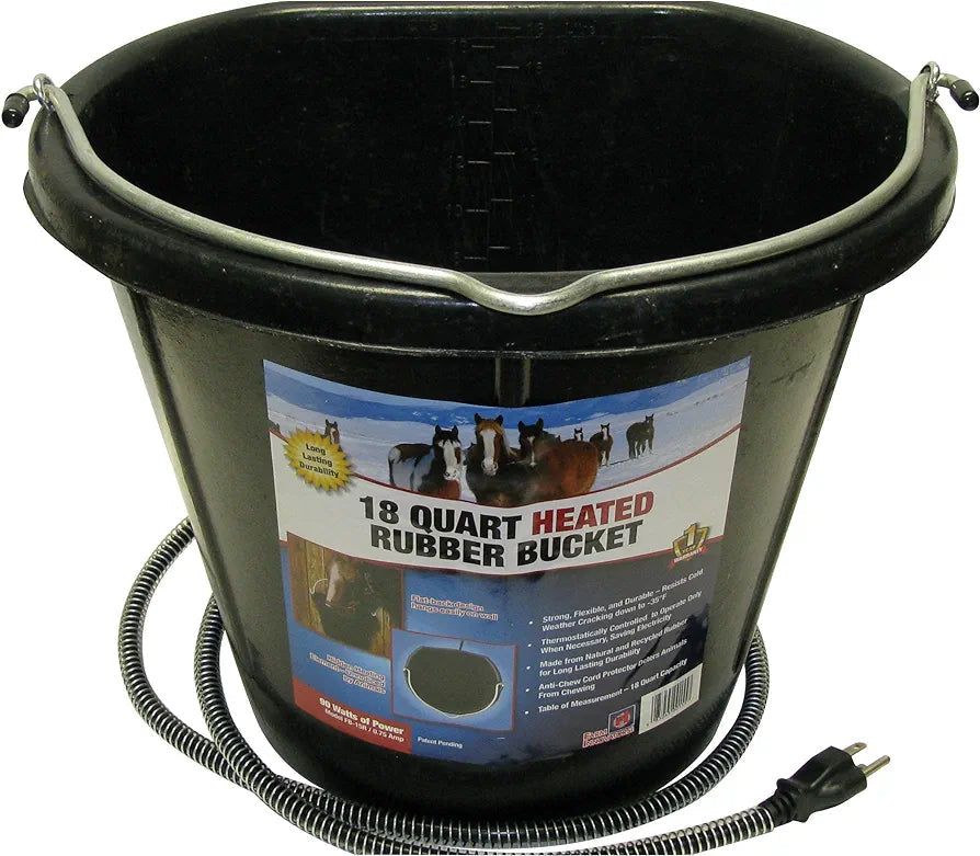 4.5 Gallon Heated Rubber Flat-back Bucket (18 qt.)