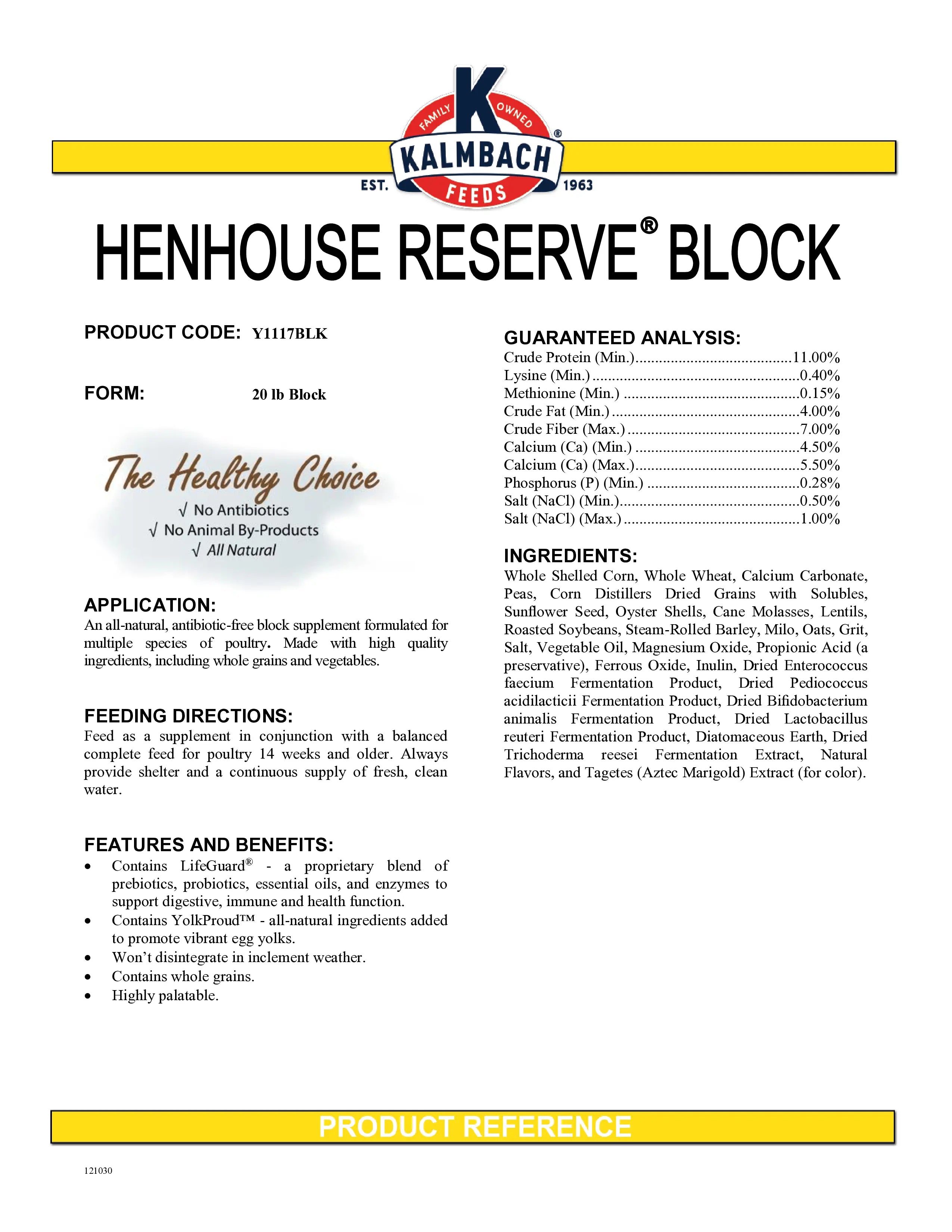 Henhouse Reserve® Supplement Block
