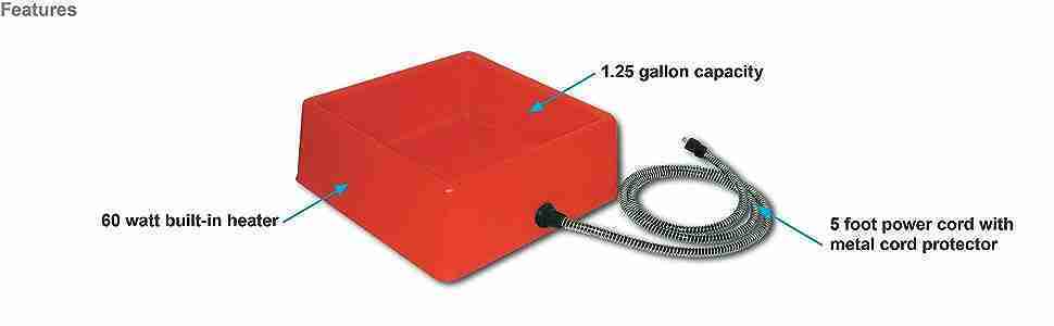 Heated Pet Bowl 1.25 Gal. (RED)