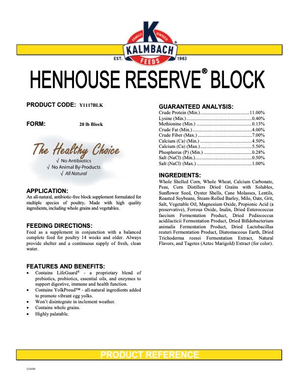 Henhouse Reserve® Supplement Block
